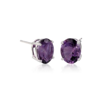 8.00 ct. t.w. Amethyst Stud Earrings in Sterling Silver &mdash; Alt Image 3