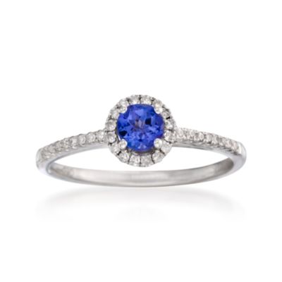 .35 Carat Tanzanite and .15 ct. t.w. Diamond Ring in 14kt White Gold &mdash; Alt Image 1