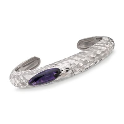 Fifth Season by Roberto Coin 9.00 Carat "Capri Plus" Amethyst Cuff Bracelet in Sterling Silver. 7" &mdash; Alt Image 1