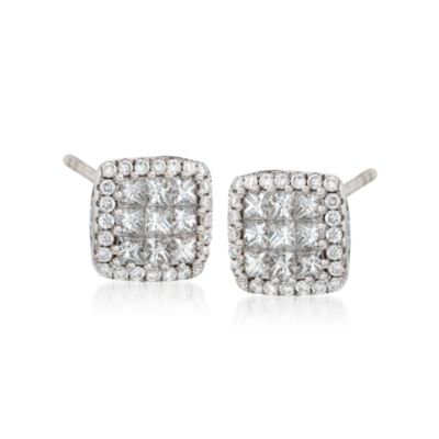 Gregg Ruth .80 ct. t.w. Diamond Stud Earrings in 18kt White Gold &mdash; Alt Image 1