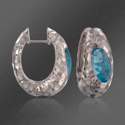 Fifth Season by Roberto Coin 5.90 ct. t.w. "Capri Plus" Blue Topaz Hoop Earrings in Sterling Silver  &mdash; Alt Image 1