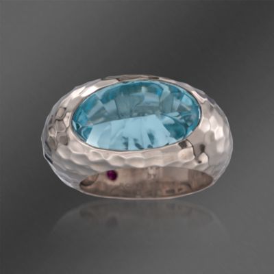 Fifth Season by Roberto Coin 5.25 Carat "Capri Plus" Blue Topaz Ring in Sterling Silver. Size 6.5 &mdash; Alt Image 1