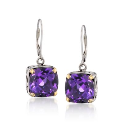 Balinese 17.00 ct. t.w. Amethyst Earrings in Two-Tone &mdash; Alt Image 1