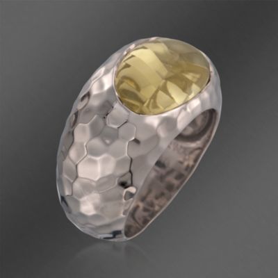 Roberto Coin 3.90 Carat Lemon Quartz "Capri Plus" Ring in Sterling Silver. Size 6.5 &mdash; Alt Image 3