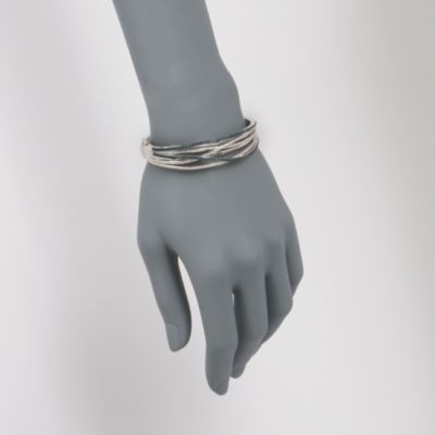 .50 ct. t.w. Blue and White Diamond Crisscross Bangle Bracelet In Sterling Silver &mdash; Alt Image 2