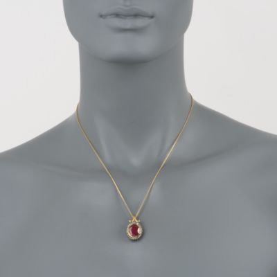 5.00 Carat Ruby and .25 ct. t.w. Diamond Necklace In Two-Tone &mdash; Alt Image 2