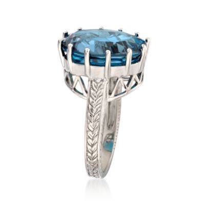 12.00 Carat London Blue Topaz Ring in Sterling Silver &mdash; Alt Image 3