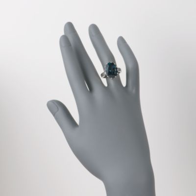 12.00 Carat London Blue Topaz Ring in Sterling Silver &mdash; Alt Image 2