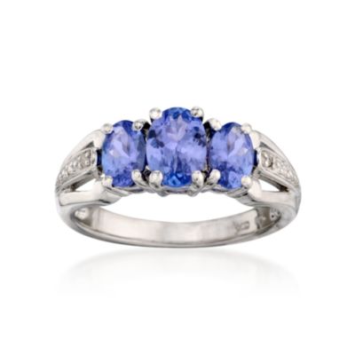 1.50 ct. t.w. Tanzanite Ring With Diamonds in Sterling Silver &mdash; Alt Image 1