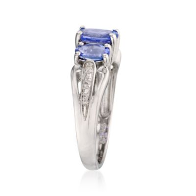 1.50 ct. t.w. Tanzanite Ring With Diamonds in Sterling Silver &mdash; Alt Image 3