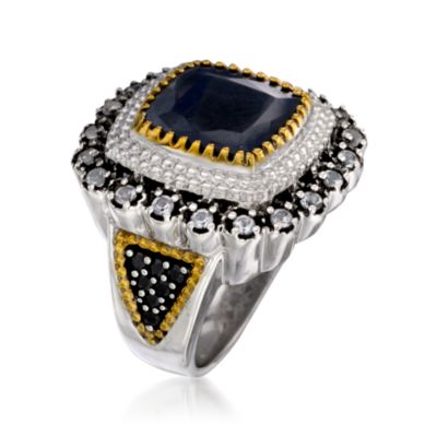 6.95 Carat Cushion-Cut Sapphire Ring With .70 ct. t.w. Spinel in Sterling Silver &mdash; Alt Image 3