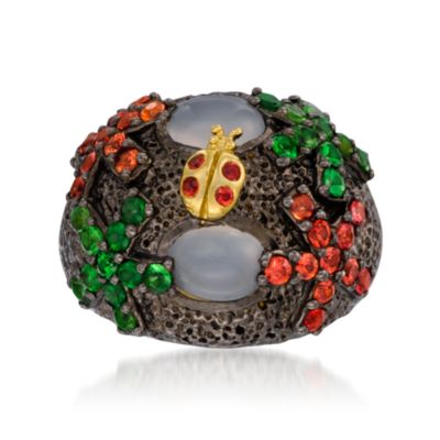 2.00 ct. t.w. Mixed Gem Garden Ring in Sterling Silver. Size 5 &mdash; Alt Image 1