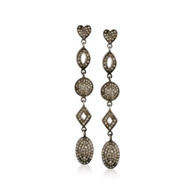4.50 ct. t.w. Diamond Geometric Dangle Earrings In Sterling Silver &mdash; Alt Image 1