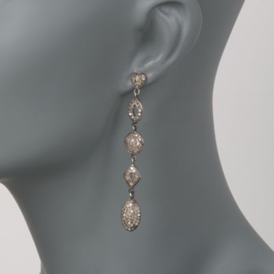 4.50 ct. t.w. Diamond Geometric Dangle Earrings In Sterling Silver &mdash; Alt Image 2