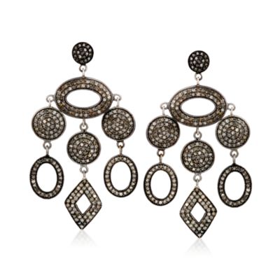 8.00 ct. t.w. Pave Diamond Chandelier Earrings In Sterling Silver &mdash; Alt Image 1
