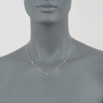 2.95 ct. t.w. Blue Topaz Station Necklace in Sterling Silver. 20" &mdash; Alt Image 2