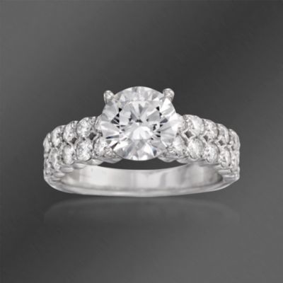 Ritani "Classic" 1.10 ct. t.w. Diamond Engagement Ring Setting in 18kt White Gold &mdash; Alt Image 1