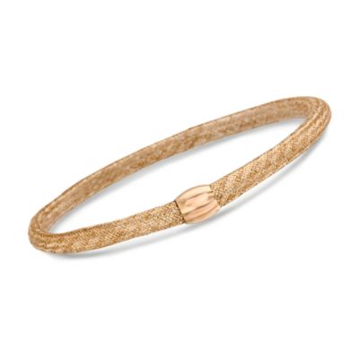 Italian 14kt Yellow Gold Mesh Bangle Bracelet. 8" &mdash; Alt Image 1