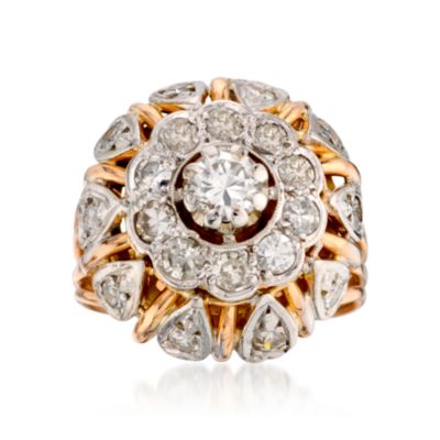 C. 1970 Vintage 1.25 ct. t.w. Diamond Dome Ring In 14kt Two-Tone Gold. Size 5.5 &mdash; Alt Image 1