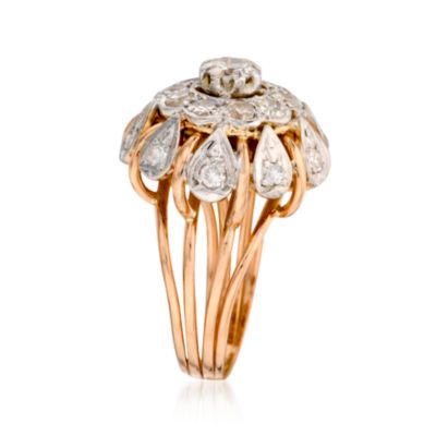 C. 1970 Vintage 1.25 ct. t.w. Diamond Dome Ring In 14kt Two-Tone Gold. Size 5.5 &mdash; Alt Image 2