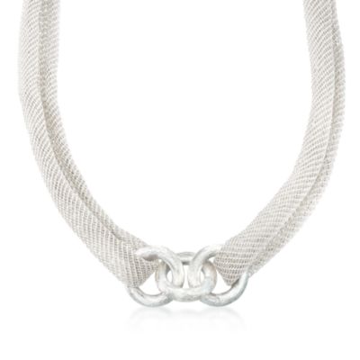 Italian Sterling Silver Mesh Necklace &mdash; Alt Image 1