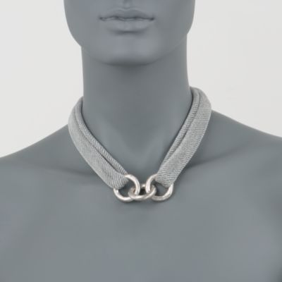 Italian Sterling Silver Mesh Necklace &mdash; Alt Image 2