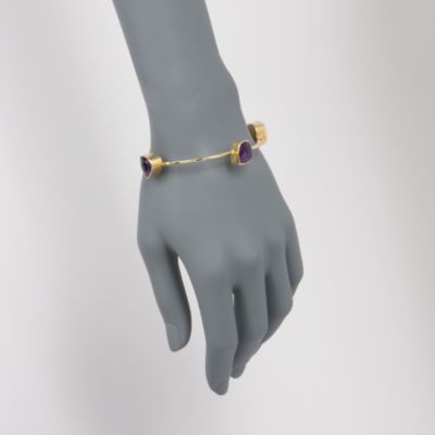 13.00 ct. t.w. Amethyst Station Bangle in Vermeil. 7" &mdash; Alt Image 2