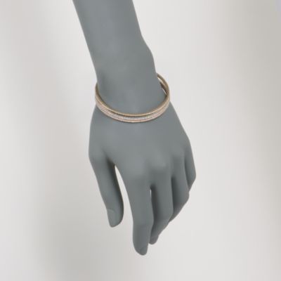 Set of Three 9.00 ct. t.w. Diamond Bangle Bracelets In 14kt Tri-Colored Gold &mdash; Alt Image 2