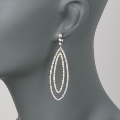 5.25 ct. t.w. Diamond Teardrop Dangle Earrings in 14kt Two-Tone Gold &mdash; Alt Image 2