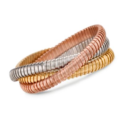 Italian Tri-Colored Rolling Bangle Bracelet &mdash; Alt Image 1