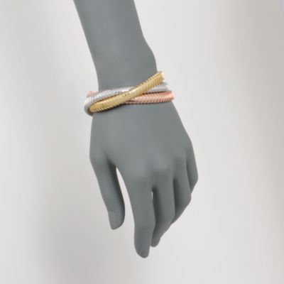 Italian Tri-Colored Rolling Bangle Bracelet &mdash; Alt Image 2