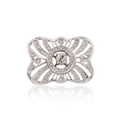 C. 1960 Vintage Cultured Pearl and .95 ct. t.w. Diamond Necklace In 14kt White Gold. 21" &mdash; Alt Image 3