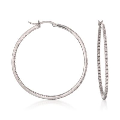 3.50 ct. t.w. CZ In-And-Out Hoop Earrings in Sterling Silver &mdash; Alt Image 1