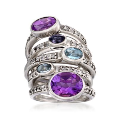 Set of Five 5.15 ct. t.w. Multi-Gem Rings In Sterling Silver &mdash; Alt Image 1