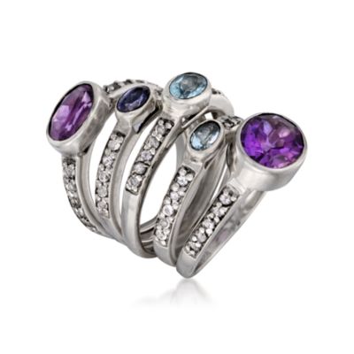 Set of Five 5.15 ct. t.w. Multi-Gem Rings In Sterling Silver &mdash; Alt Image 3