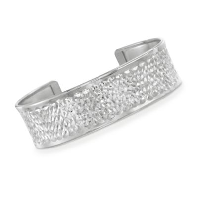 Italian Diamond-Cut Cuff in Sterling Silver &mdash; Alt Image 1