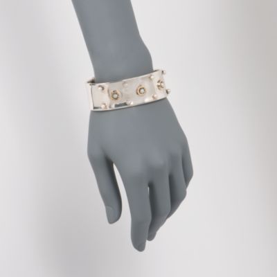 4mm Cultured Pearl Cuff Bracelet In Sterling Silver and 18kt Yellow Gold &mdash; Alt Image 2