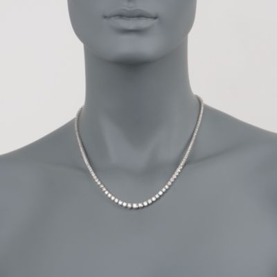 8.50 ct. t.w. Diamond Tennis Necklace in 14kt White Gold. 18" &mdash; Alt Image 2