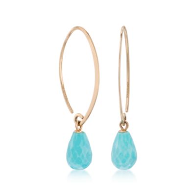 Turquoise Drops In 14kt Yellow Gold &mdash; Alt Image 3