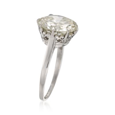 C. 1970 Vintage 5.90 Carat Diamond Solitaire Ring in Platinum. Size 7.5 &mdash; Alt Image 2