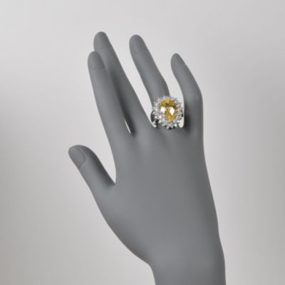 10.15 ct. t.w. Yellow and Clear CZ Ring in Sterling Silver &mdash; Alt Image 2