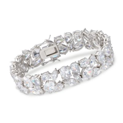 62.75 ct. t.w. CZ Bracelet in Sterling Silver. 7" &mdash; Alt Image 1