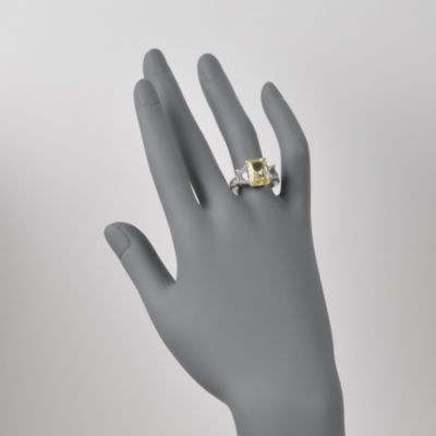 6.25 ct. t.w. Yellow and Clear CZ Ring in Sterling Silver &mdash; Alt Image 2