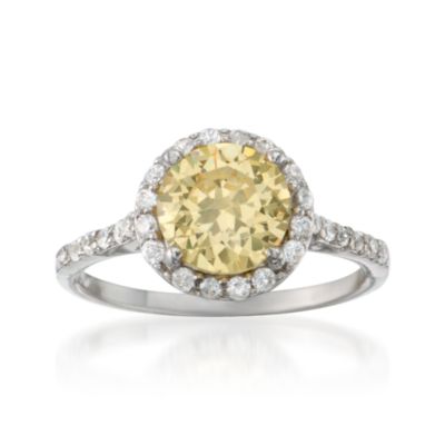 2.50 ct. t.w. Yellow and Clear CZ Ring in Sterling Silver &mdash; Alt Image 1