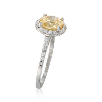2.50 ct. t.w. Yellow and Clear CZ Ring in Sterling Silver &mdash; Alt Image 3
