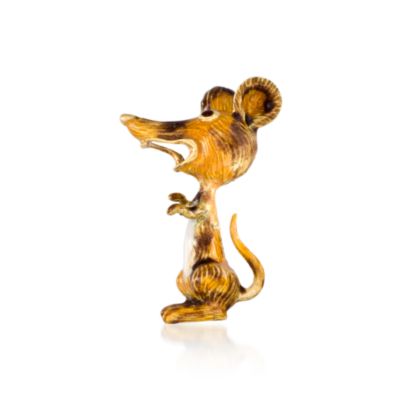 C. 1970 Vintage Mouse Pin in 18kt Yellow Gold &mdash; Alt Image 1