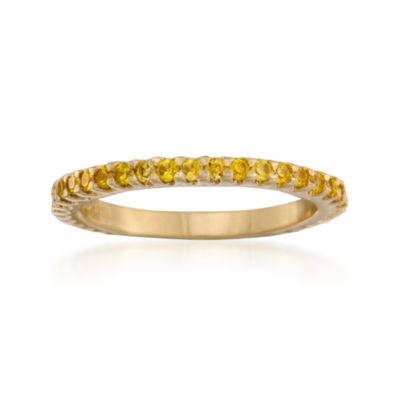 .60 ct. t.w. Yellow CZ Eternity Band in 14kt Gold Over Sterling Silver &mdash; Alt Image 1