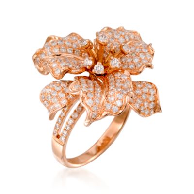 2.00 ct. t.w. Diamond Lily Ring In 14kt Rose Gold &mdash; Alt Image 3