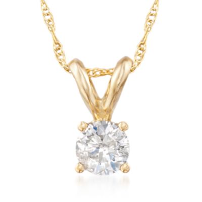 .33 Carat Diamond Solitaire Pendant Necklace in 14kt Yellow Gold. 18" &mdash; Alt Image 1