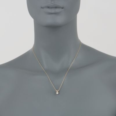 .33 Carat Diamond Solitaire Pendant Necklace in 14kt Yellow Gold. 18" &mdash; Alt Image 2